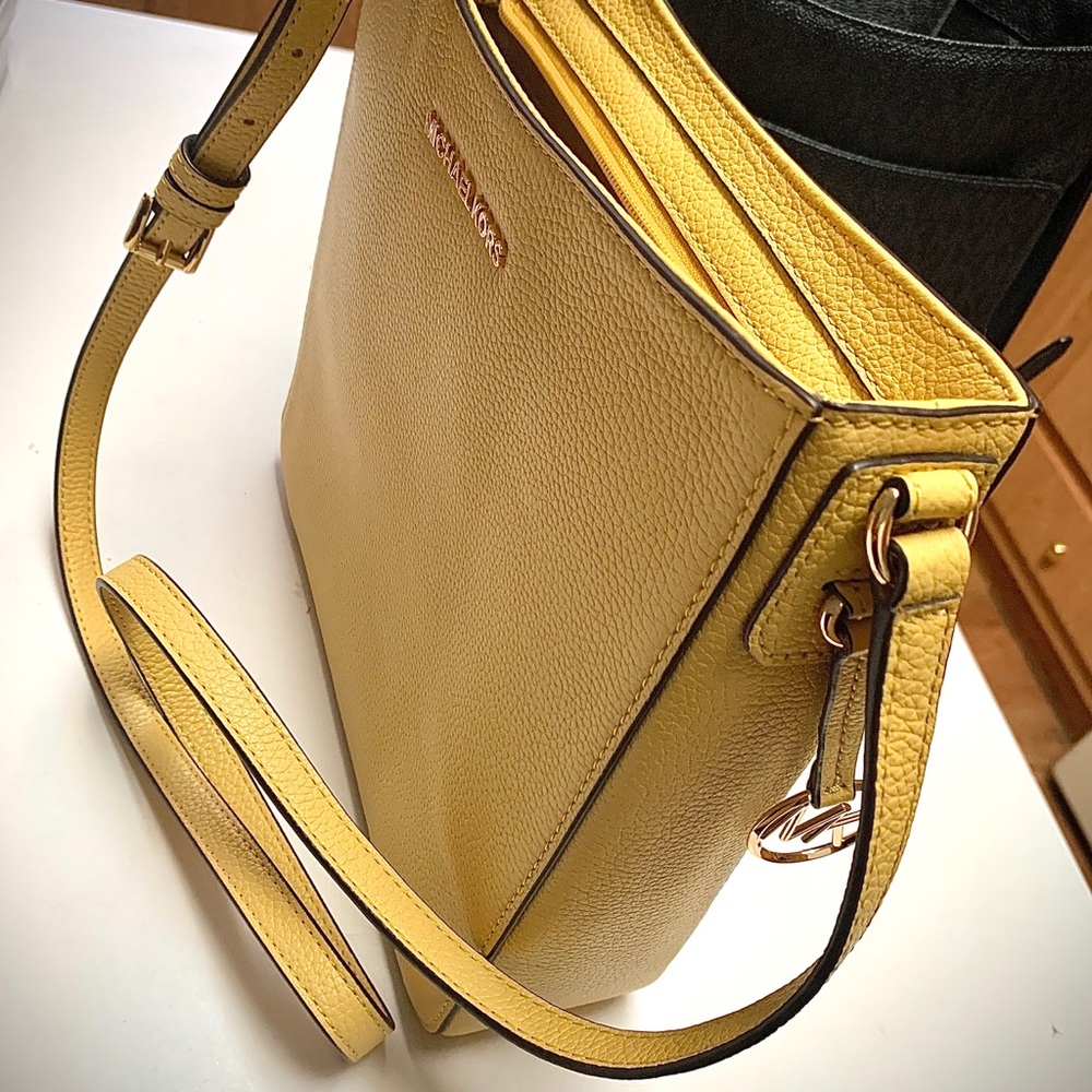 Michael Kors Yellow Saffiano Leather Crossbody Bag